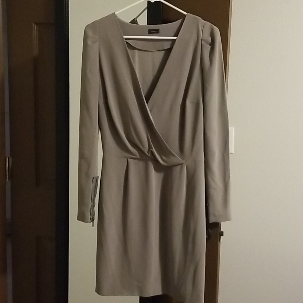 Long Sleeve Gray Designer Dress